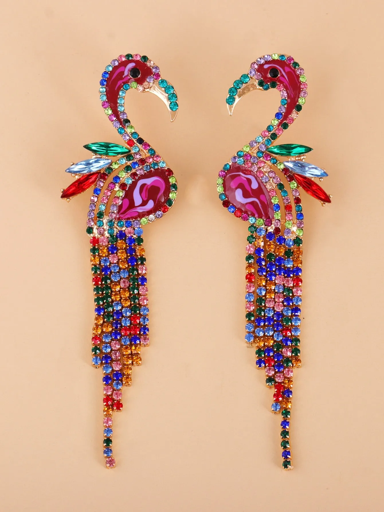 Rhinestone Animal Earrings - Multicolor