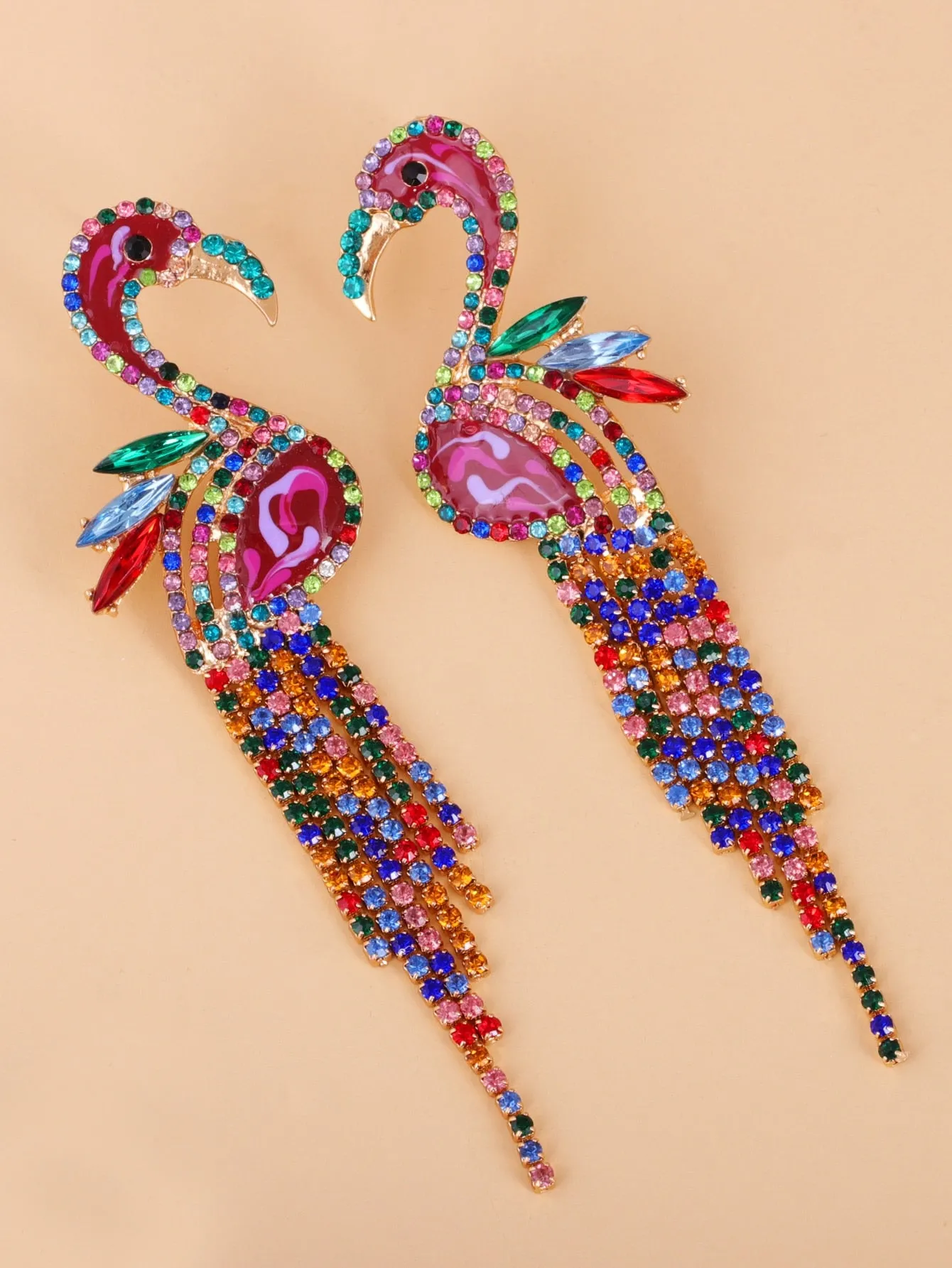 Rhinestone Animal Earrings - Multicolor