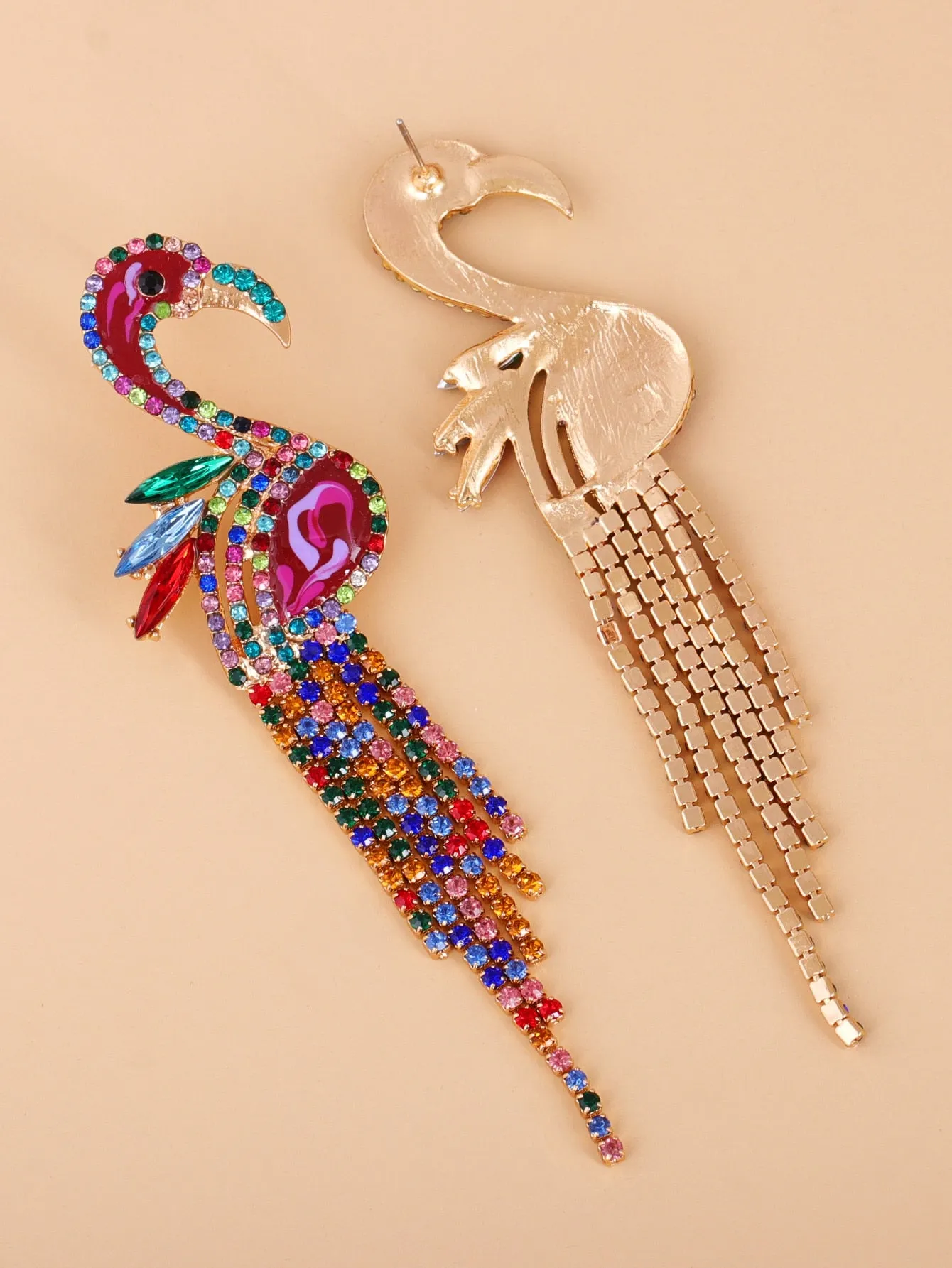 Rhinestone Animal Earrings - Multicolor