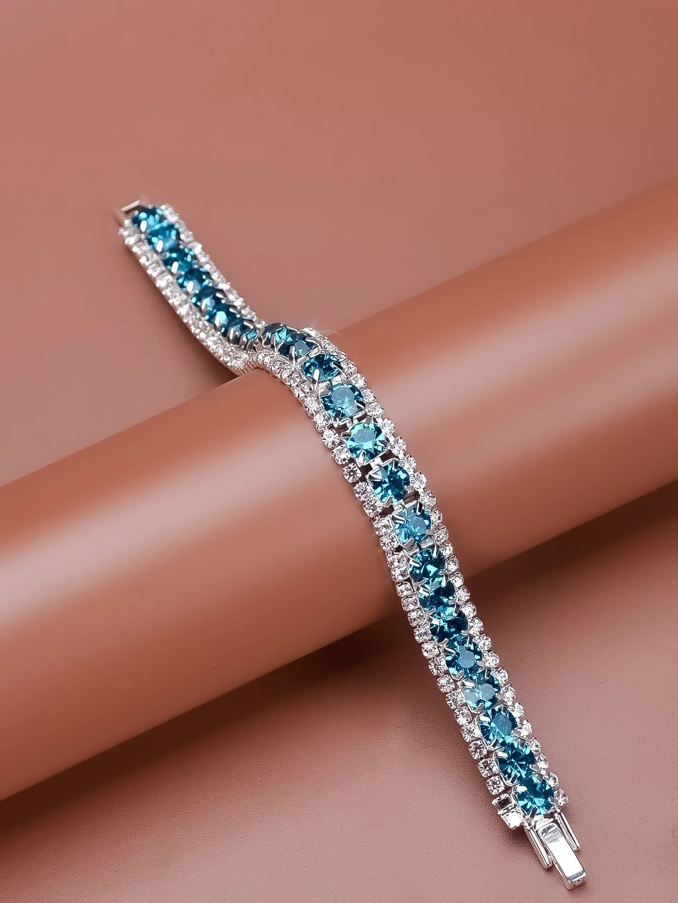 Rhinestone Decor Bracelet - Blue