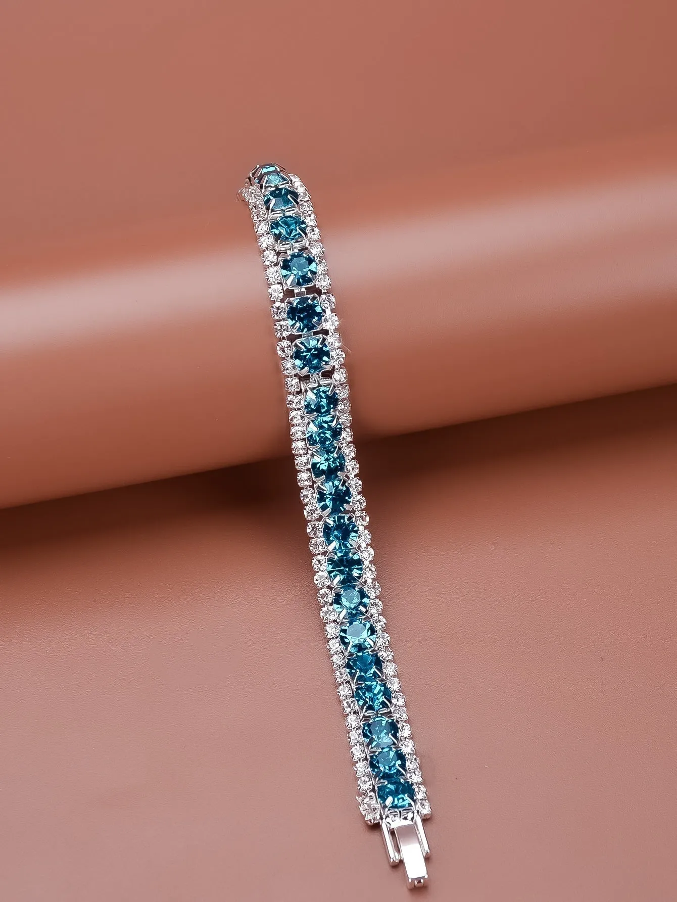 Rhinestone Decor Bracelet - Blue