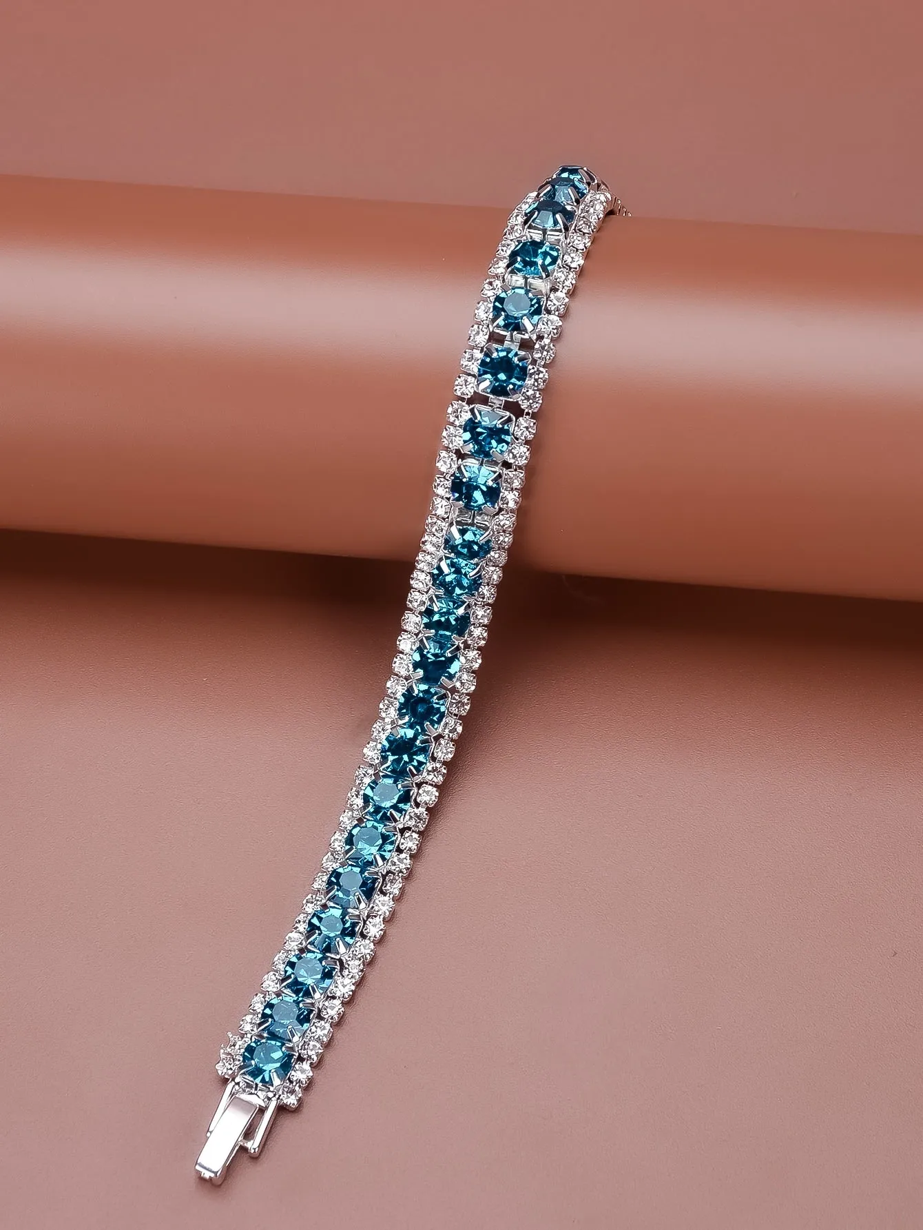 Rhinestone Decor Bracelet - Blue