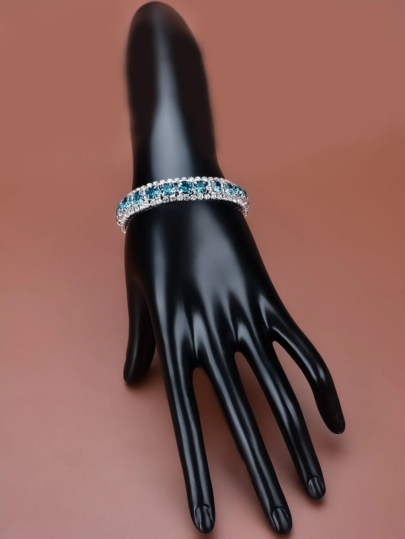 Rhinestone Decor Bracelet - Blue
