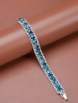 Rhinestone Decor Bracelet - Blue