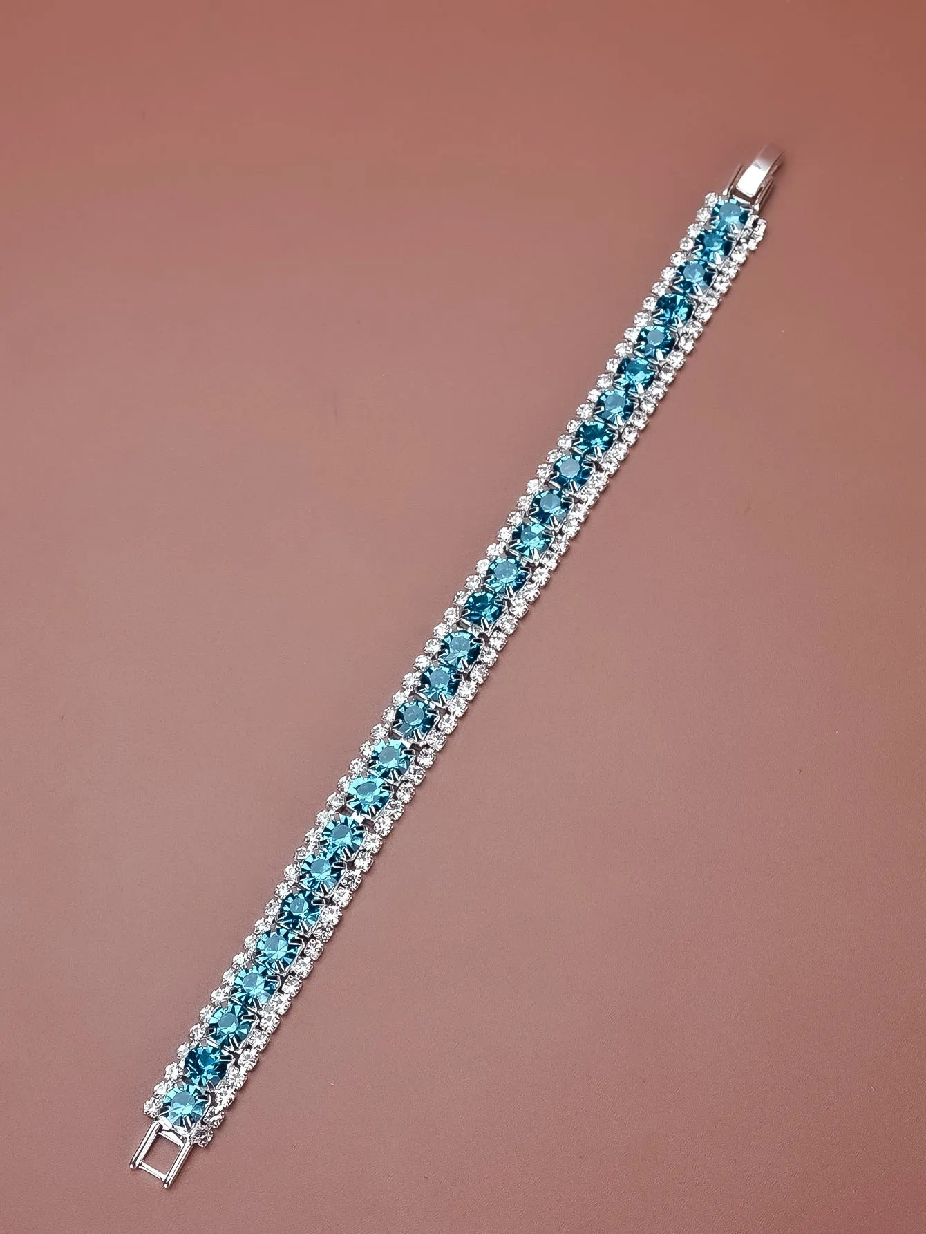 Rhinestone Decor Bracelet - Blue