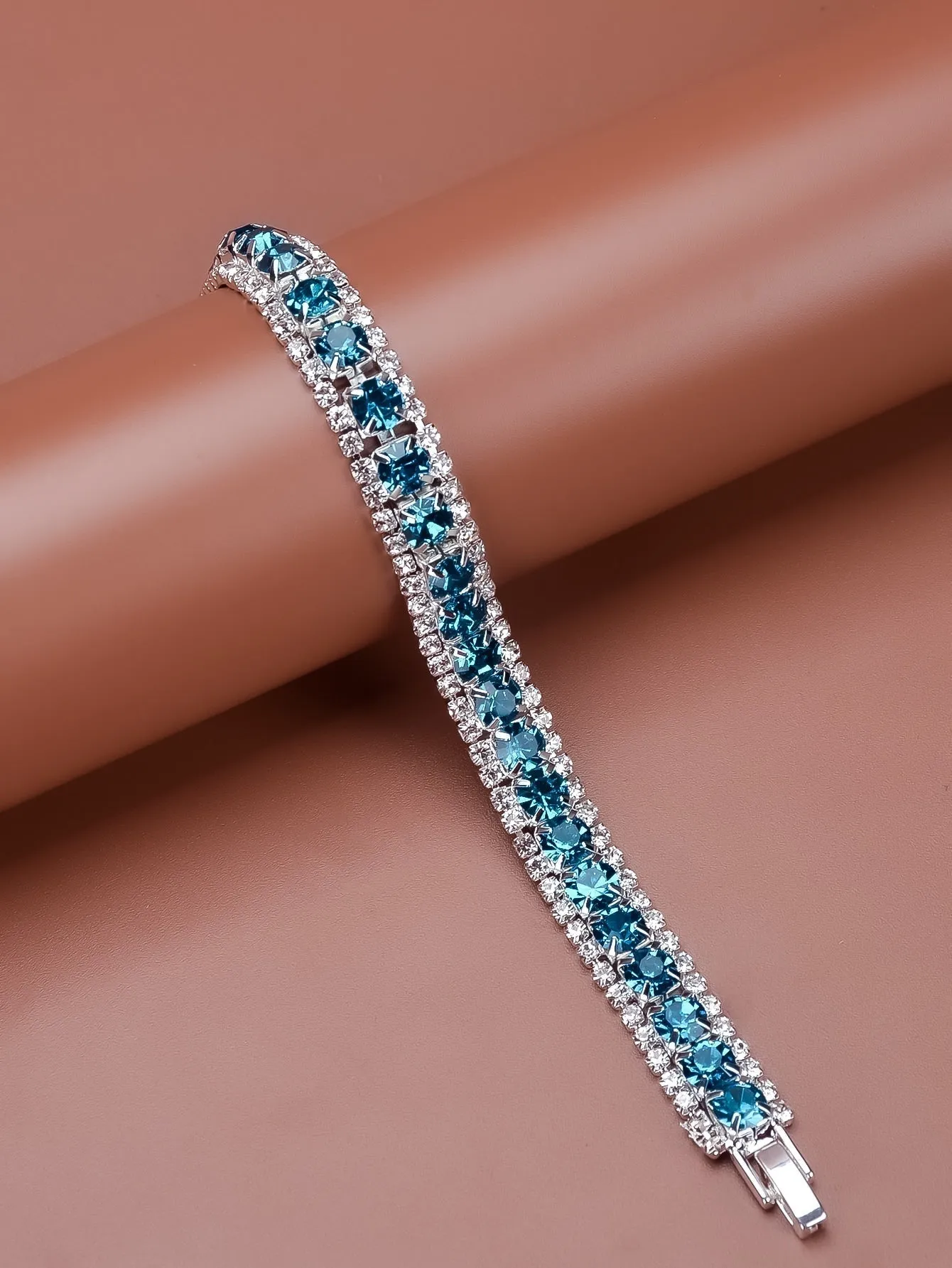 Rhinestone Decor Bracelet - Blue