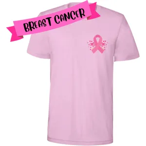 Ribbon   Flowers Breast Cancer Tshirt