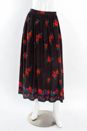 Rose Pixel Floral Skirt