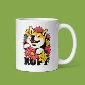 Ruff in Bloom: Shiba Inu Mug