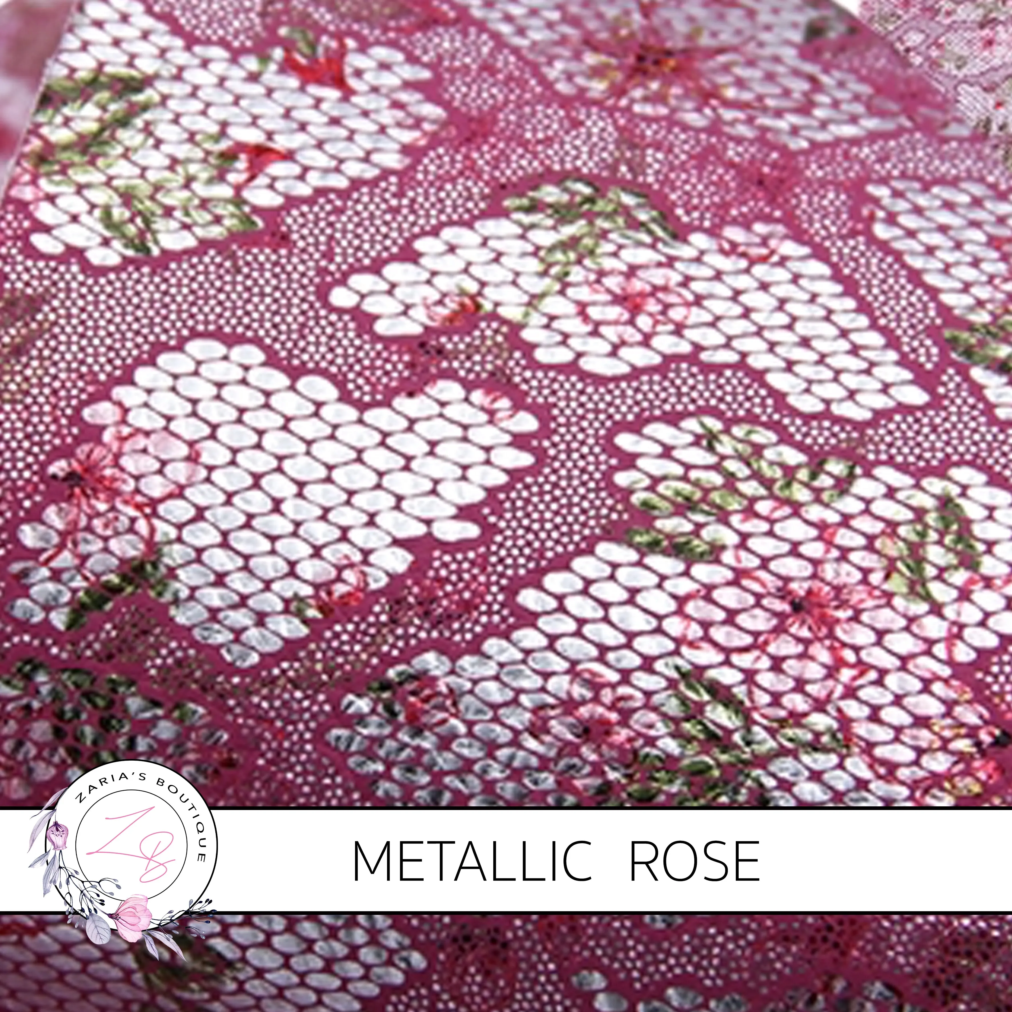 SALE Vintage Rose Light Pink Metallic Silver Embossed Lace Floral  ~ Faux Leather Sheets