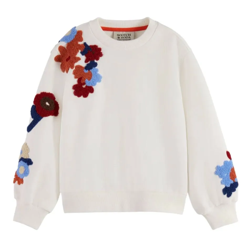 Scotch & Soda Floral Embroidered Crewneck Sweatshirt