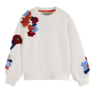 Scotch & Soda Floral Embroidered Crewneck Sweatshirt