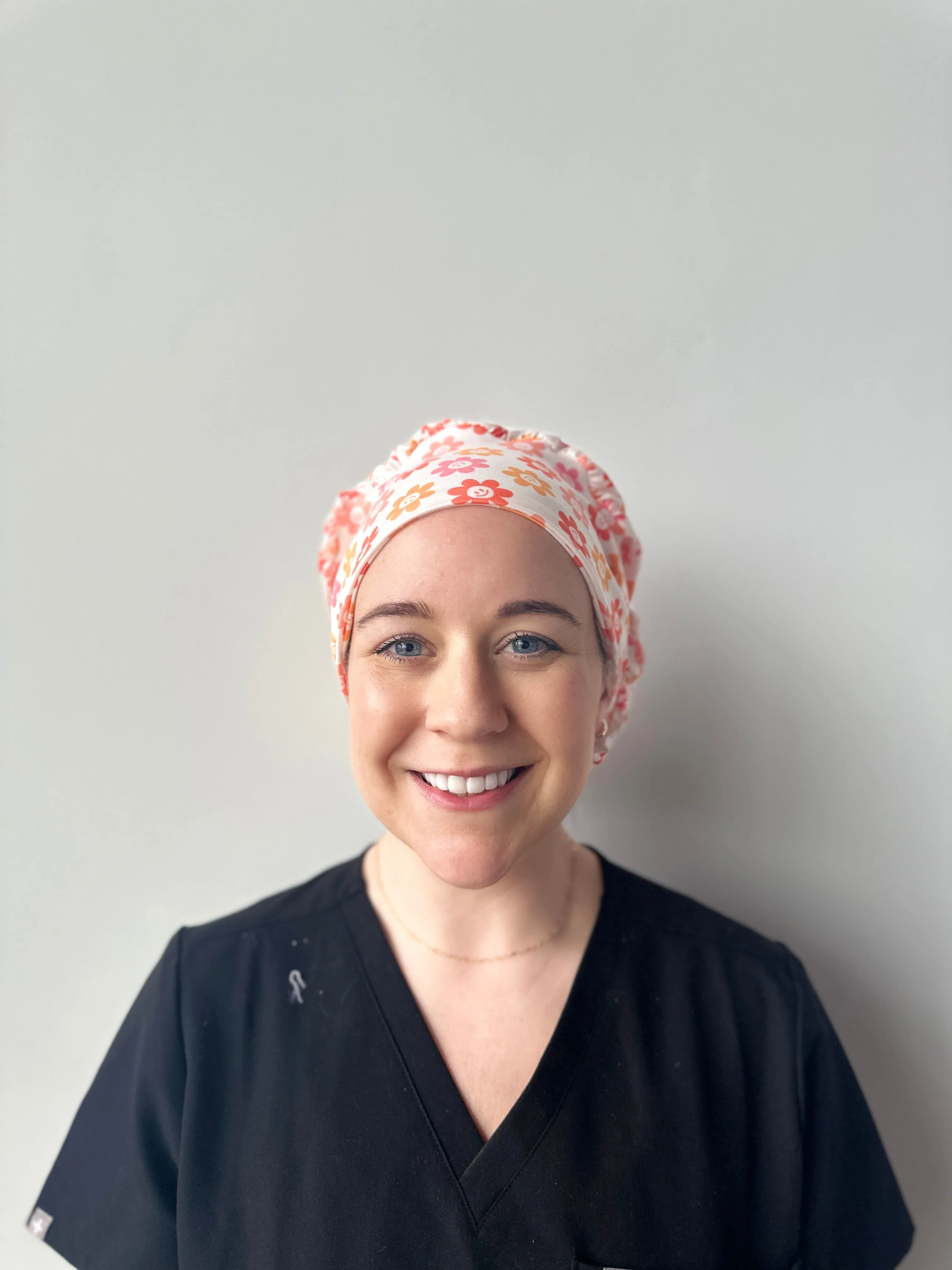 Scrub Hat - Smiley Flowers
