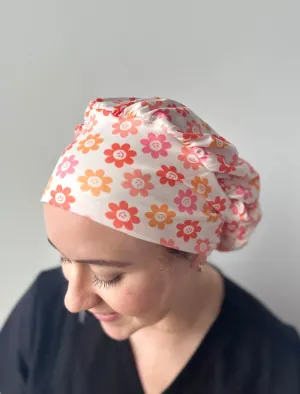 Scrub Hat - Smiley Flowers
