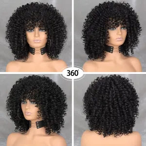 Short Curly Afro Wig for Black Women