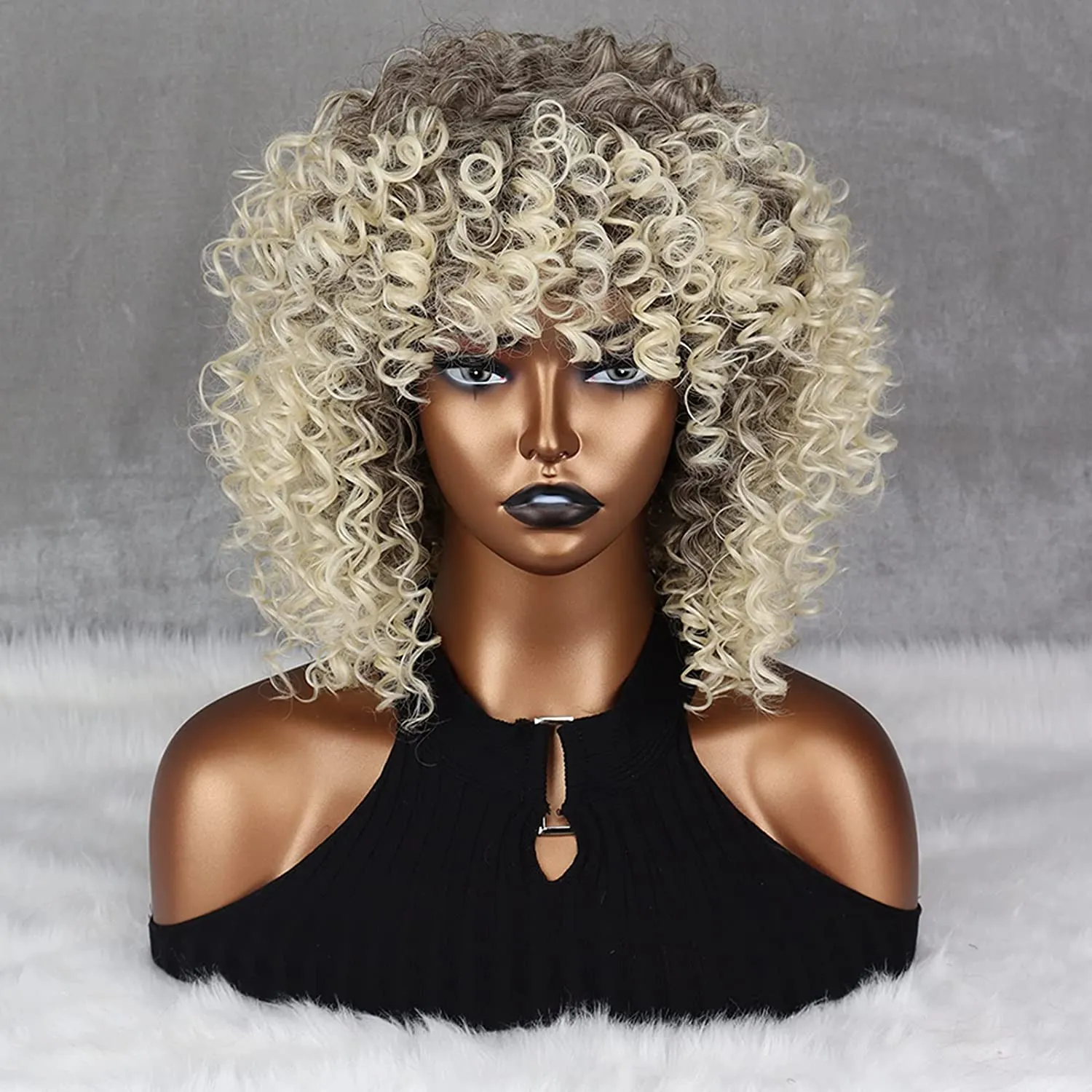 Short Curly Afro Wig for Black Women