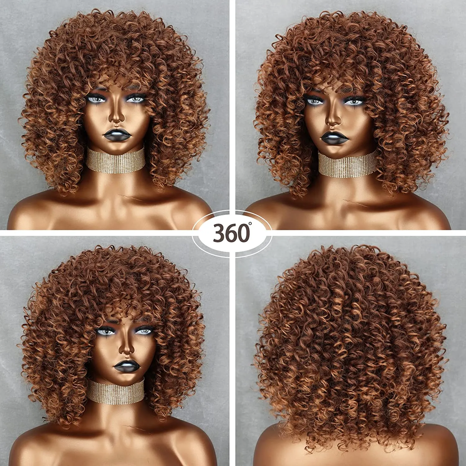 Short Curly Afro Wig for Black Women