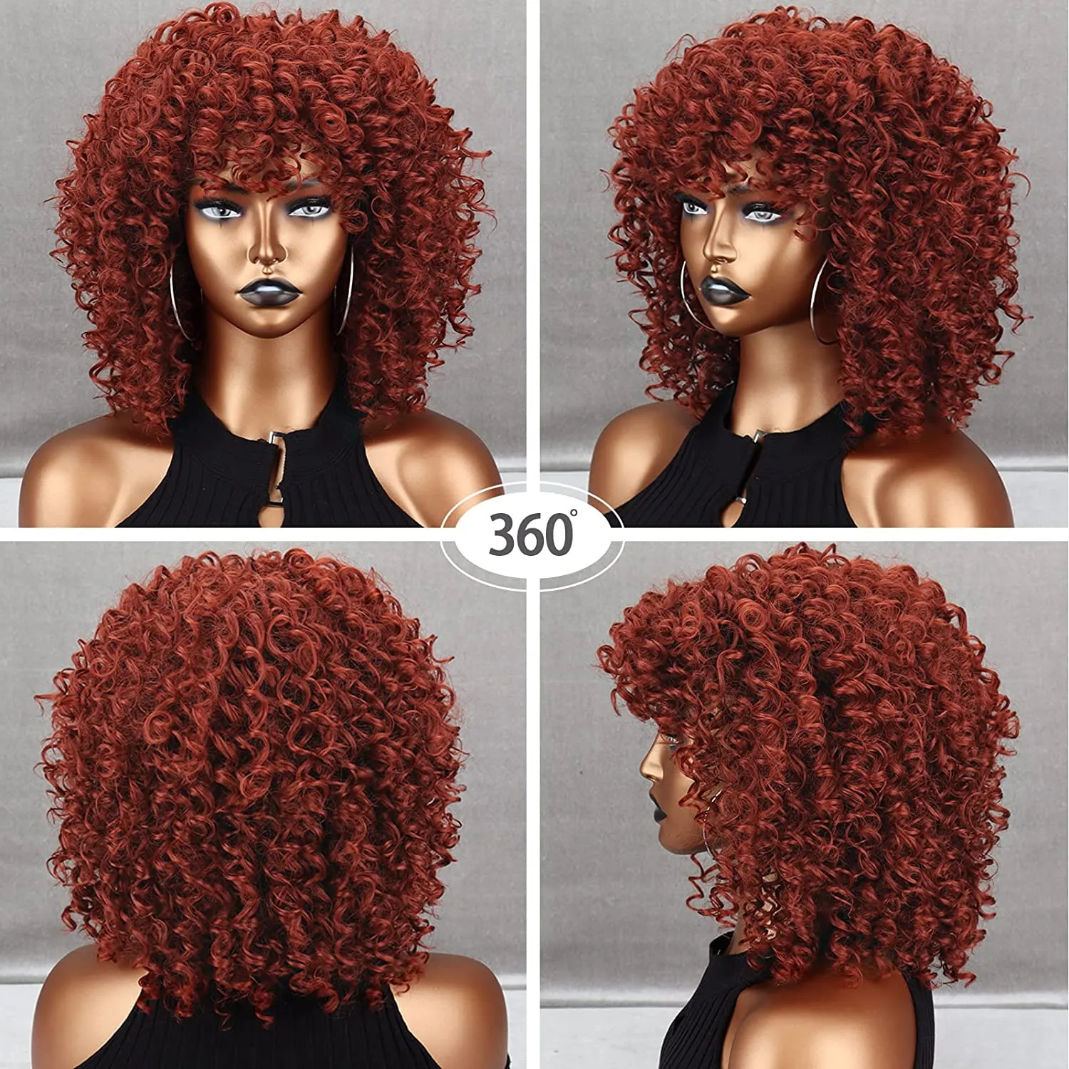 Short Curly Afro Wig for Black Women
