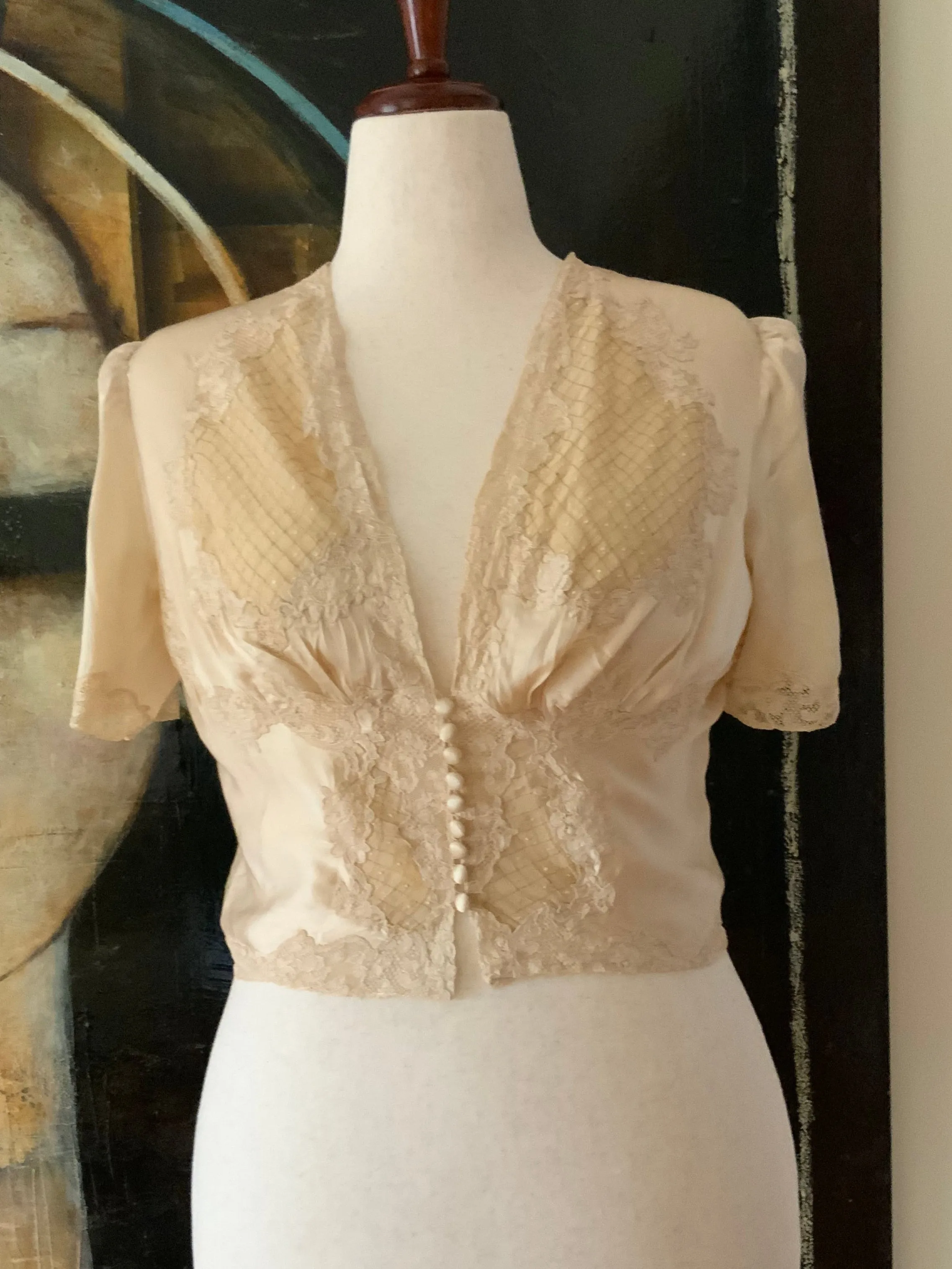 Silk Bed Jacket - 50s - 50Y