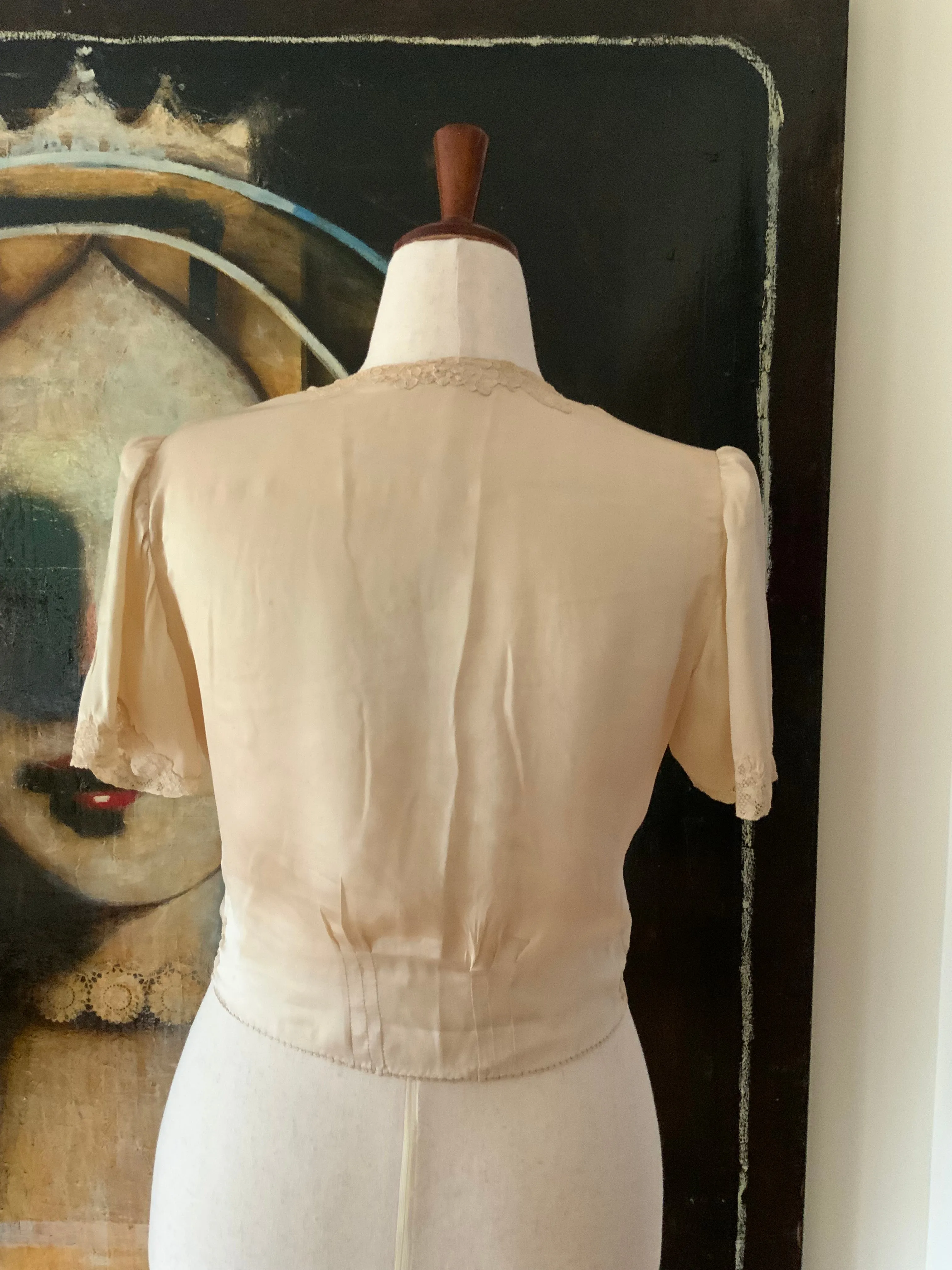 Silk Bed Jacket - 50s - 50Y