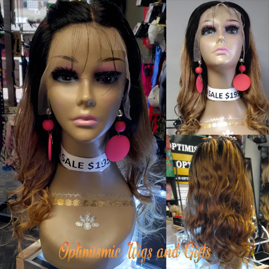 Splendor Blonde Ombre $195 100% Transparent Lace 22inches body wave Human hair Lace Front Wigs Optimismic Wigs and Gifts Shop West St Paul