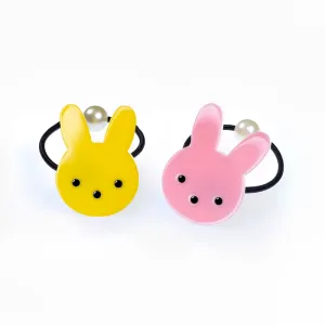SPR- Easter Bunny Yellow Pink Ponytail (Pair)