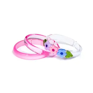 SPR- Flowers Pink Purple Blue Bangles