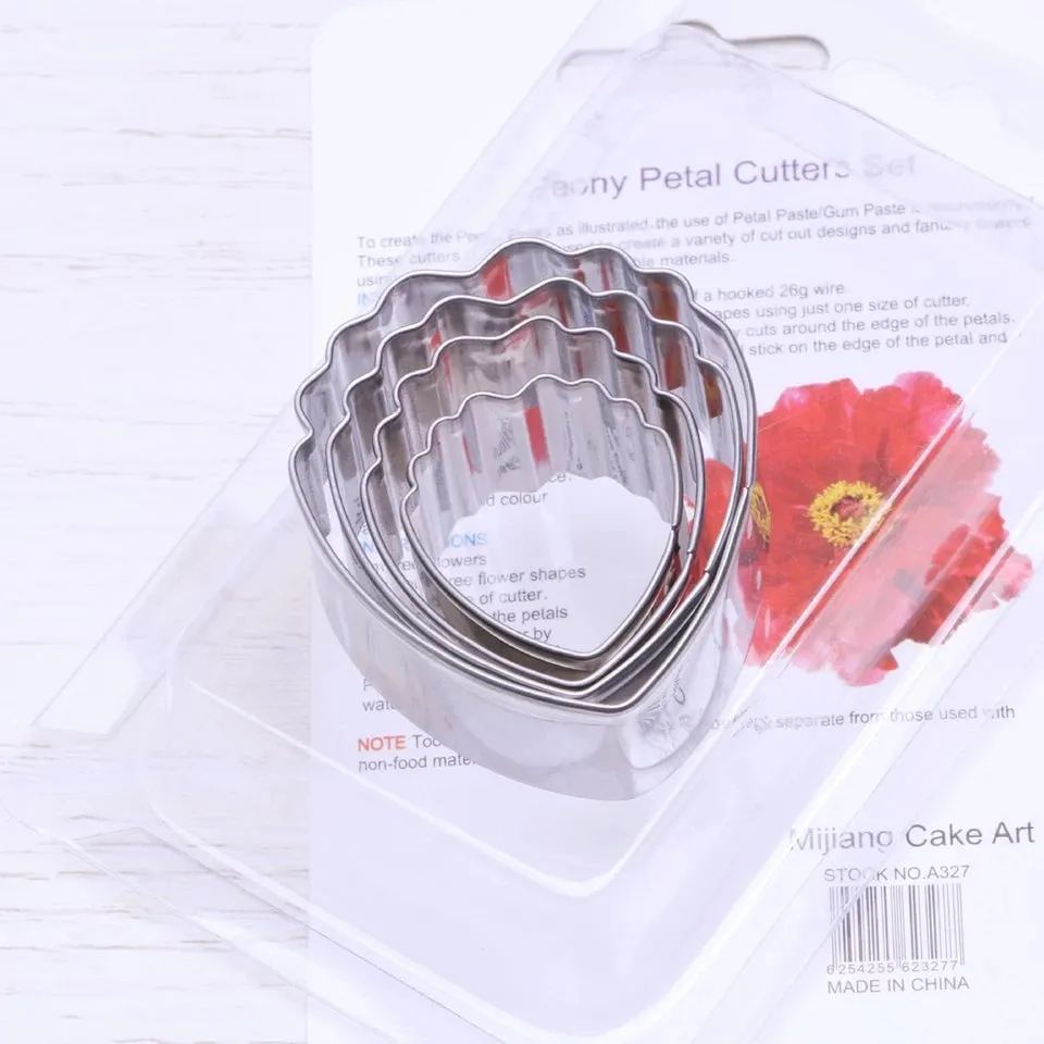 STAINLESS STEEL SIMPLE PEONY PETAL CUTTER  SET