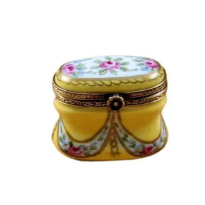 Tall Yellow Oval with Flowers