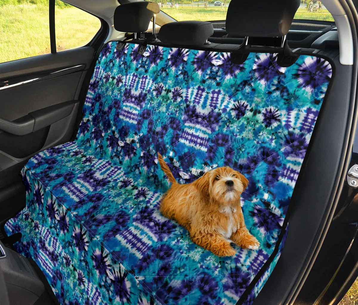Teal Purple and Blue Tie Dye Back Seat Cover For Pets Dog Hammock