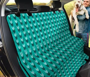 Teal, White and Black Arrow Pattern Dog Hammock Back Seat Cover For Pets