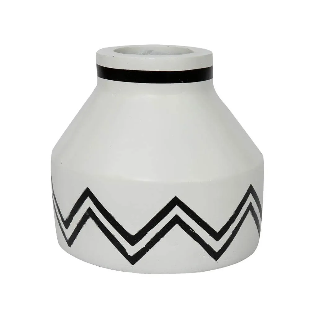 Terracotta Boho Vase Santorini Iconic by Bazar Bizar - White & Black I SPAFAIR