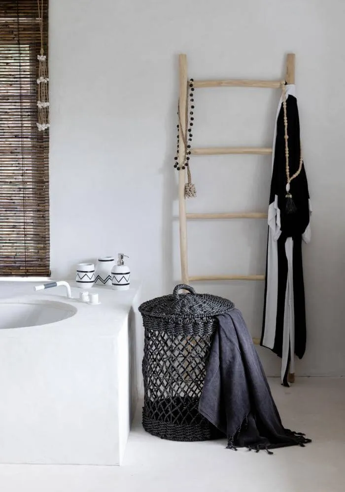 Terracotta Boho Vase Santorini Iconic by Bazar Bizar - White & Black I SPAFAIR
