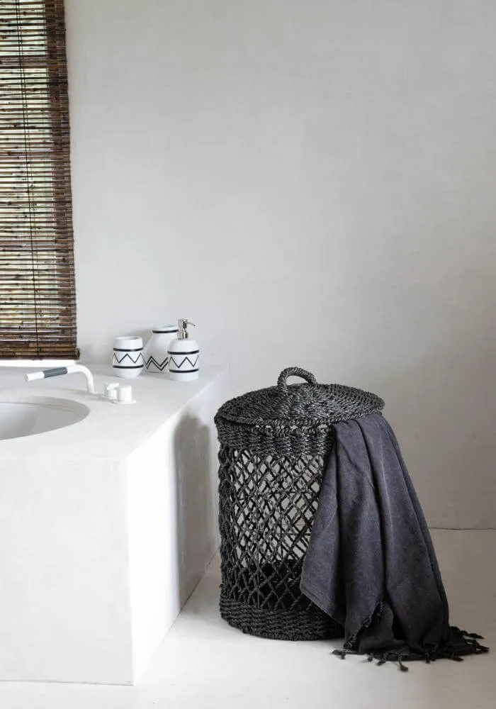 Terracotta Boho Vase Santorini Iconic by Bazar Bizar - White & Black I SPAFAIR