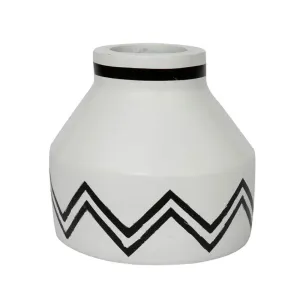 Terracotta Boho Vase Santorini Iconic by Bazar Bizar - White & Black I SPAFAIR