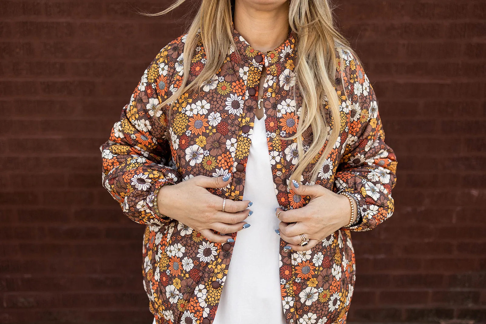 theo jacket in autumn flowers