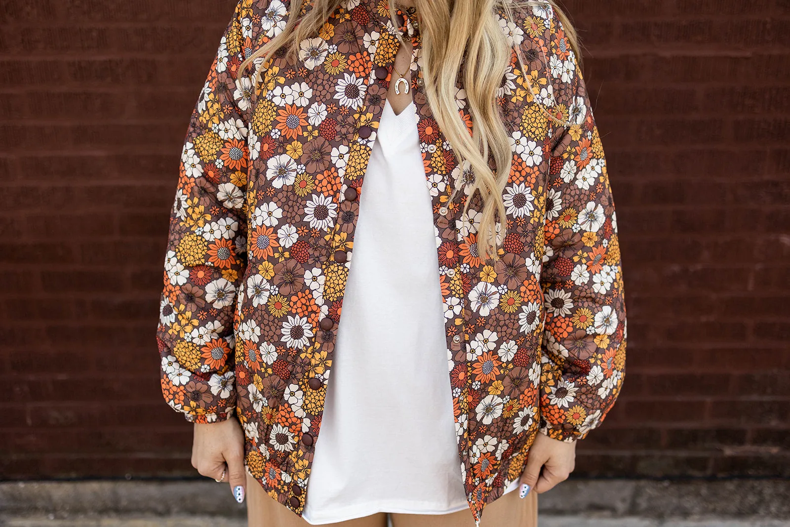 theo jacket in autumn flowers