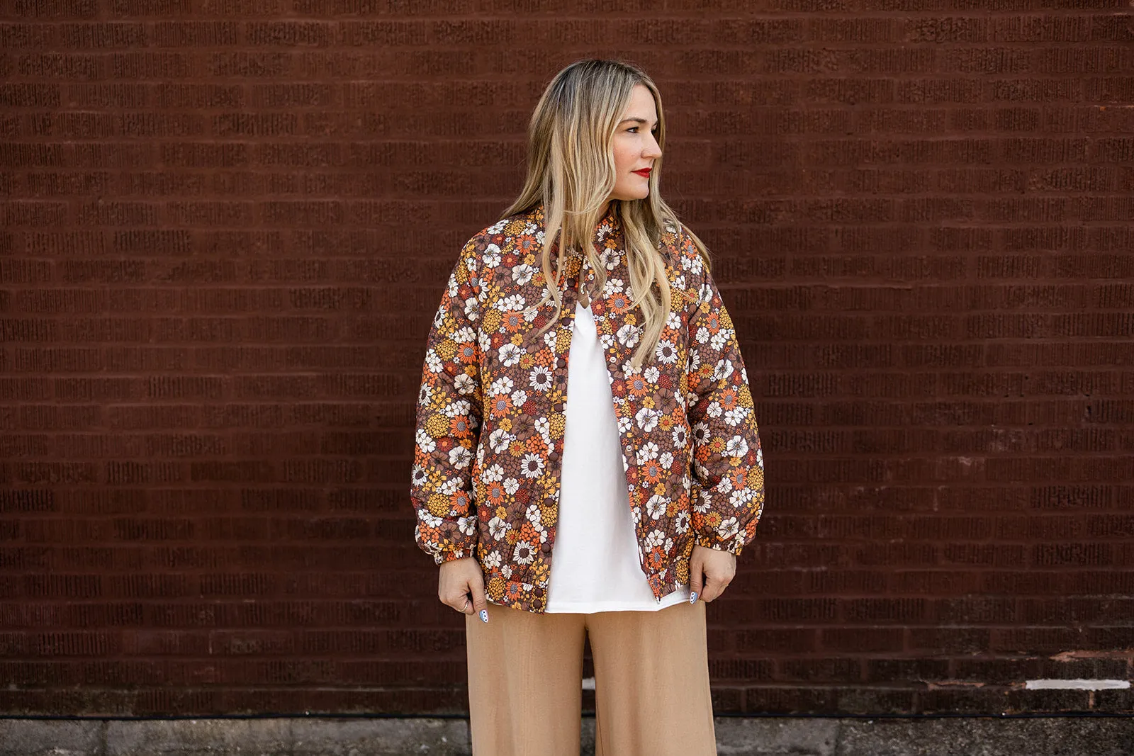 theo jacket in autumn flowers
