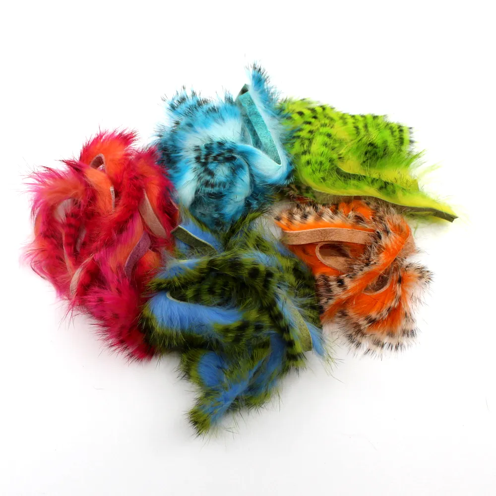 Tiger Barred Magnum Rabbit Strips, Blue/Black over White