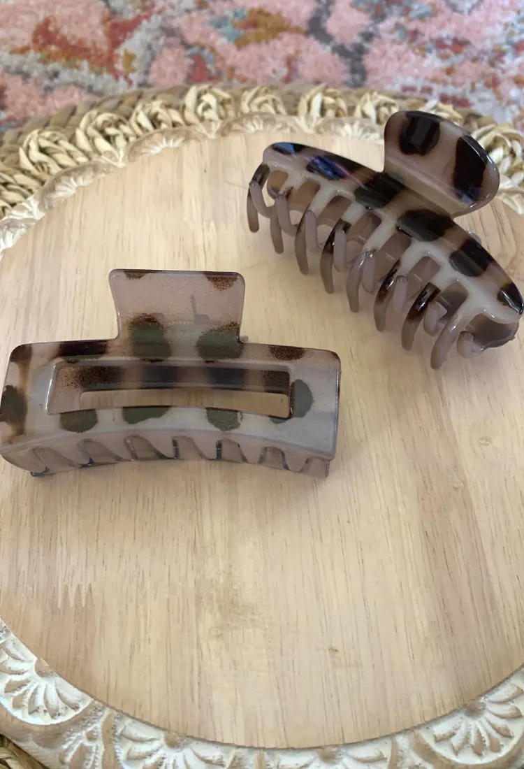 Tortoise Hair Claw Clip 2 Pack
