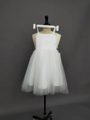 Tulle Midi Spaghetti Sequined Flower Girl Dress