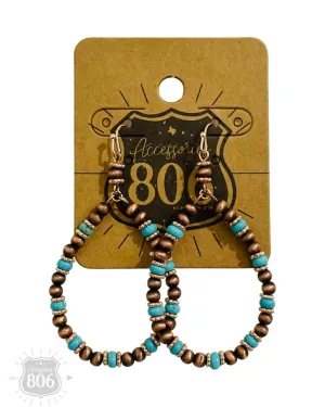 Turquoise Mix Beaded Teardrop Earrings