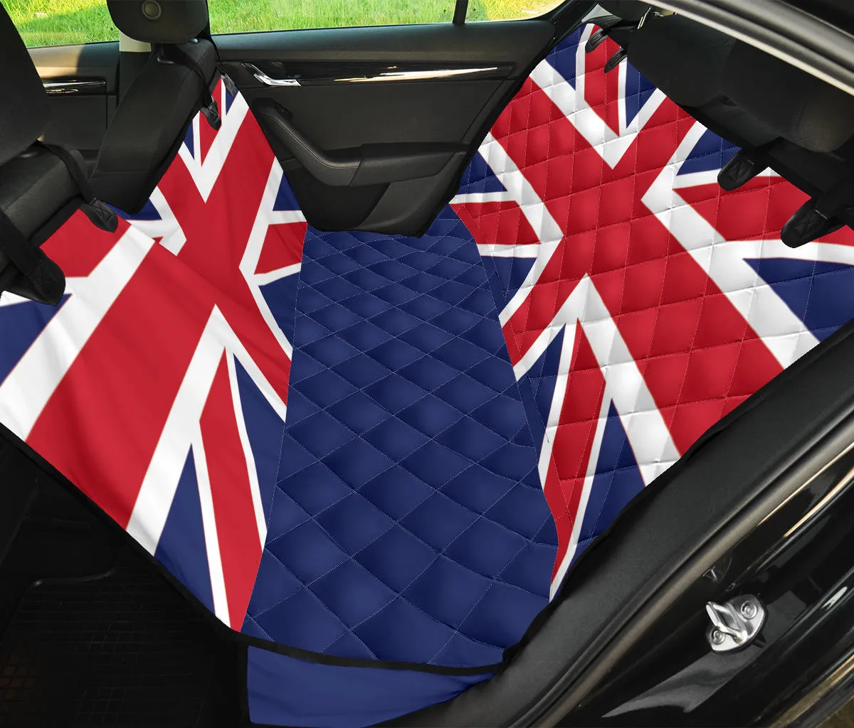 Union Jack Dog Hammock Back Seat Cover For Pets