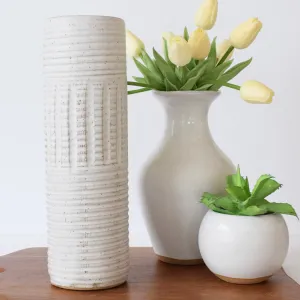 Vase 12" Cylinder White
