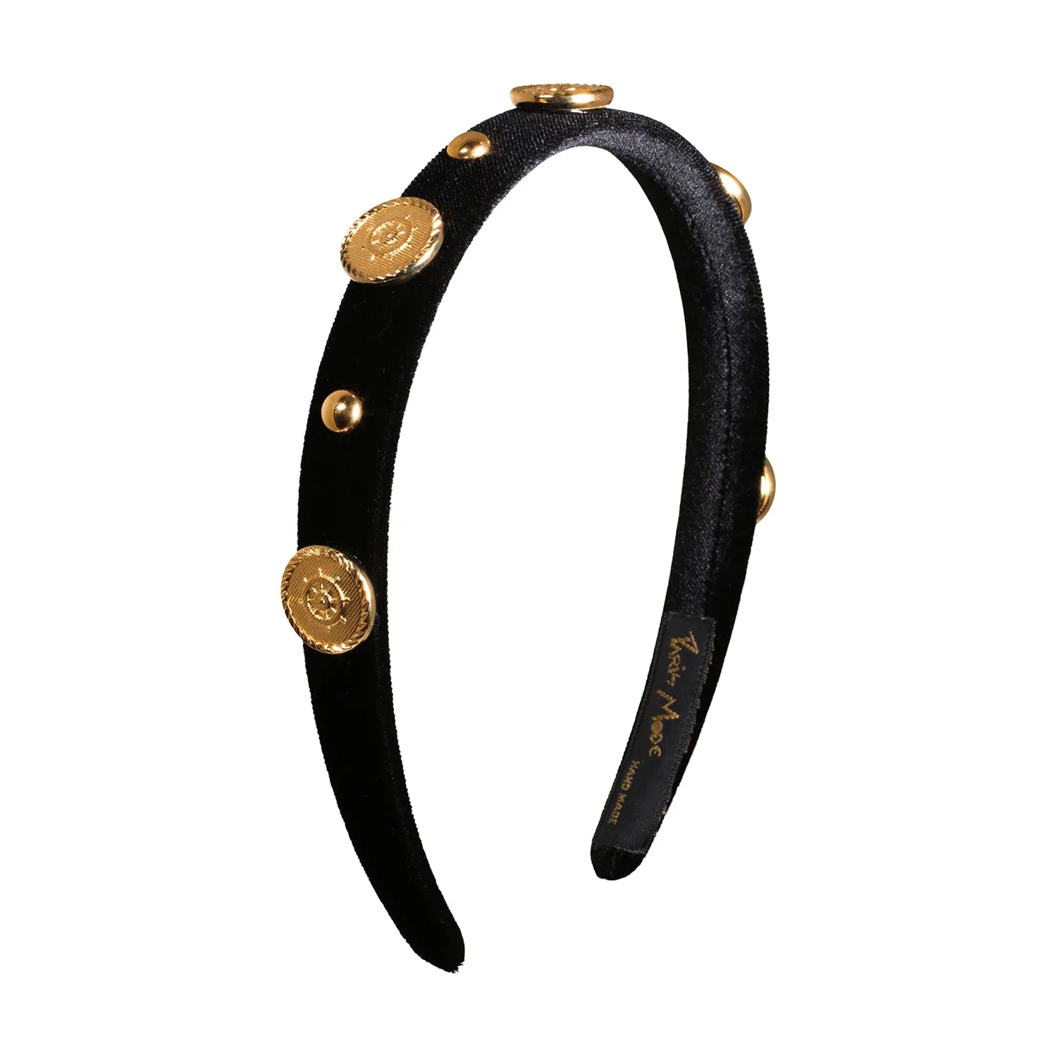 Velvet Stud Embellished 1.5 cm Flat Headband