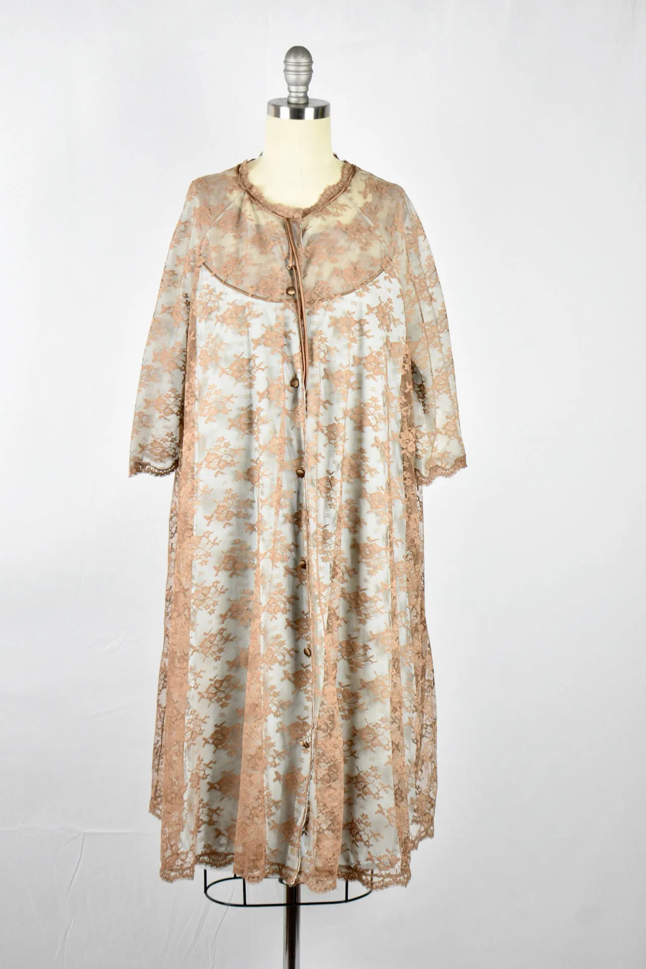 Vintage 1960s Artemis by Gossard Penior Brown Deadstock Nightgown Set w/ Box