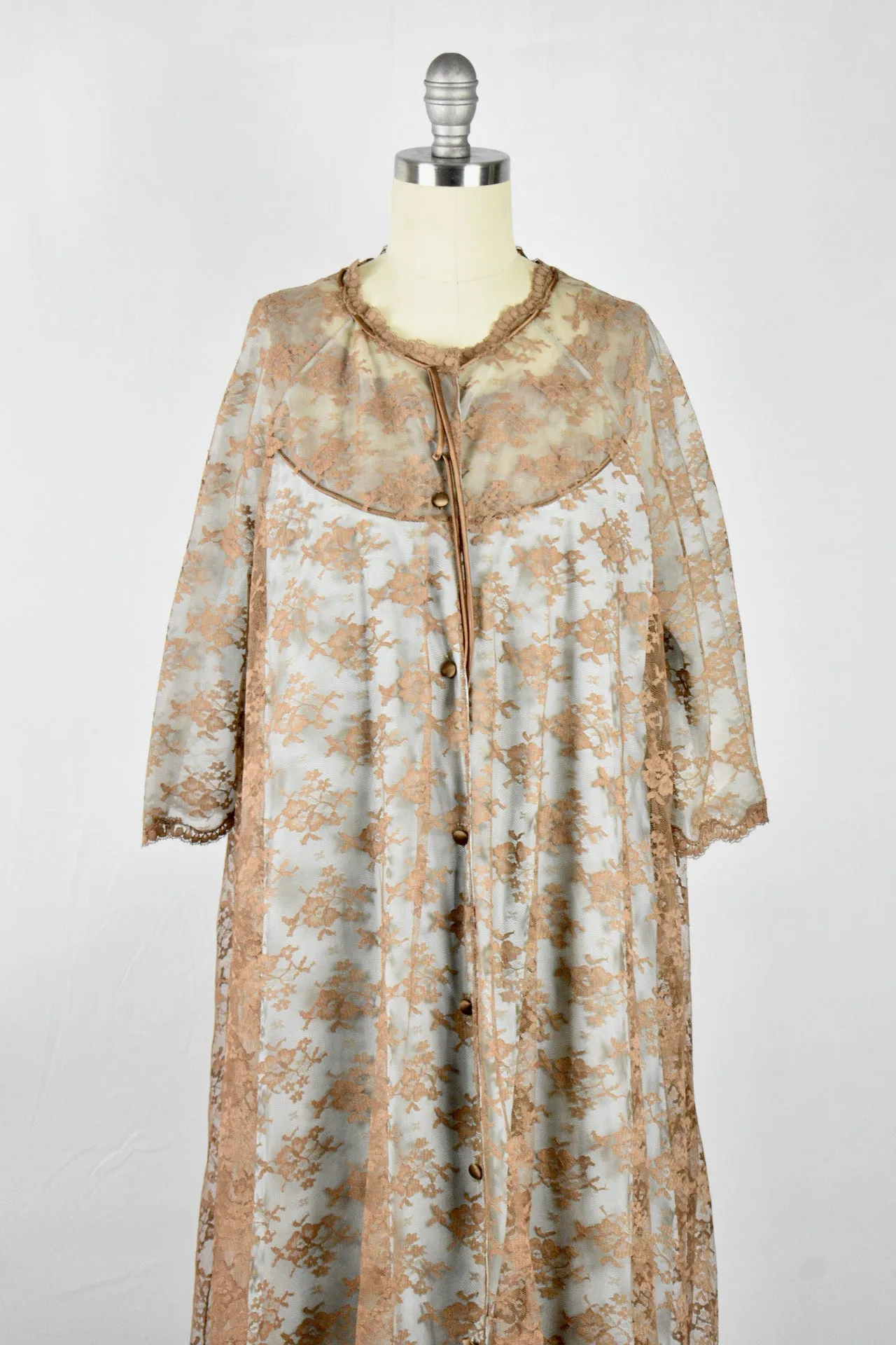 Vintage 1960s Artemis by Gossard Penior Brown Deadstock Nightgown Set w/ Box