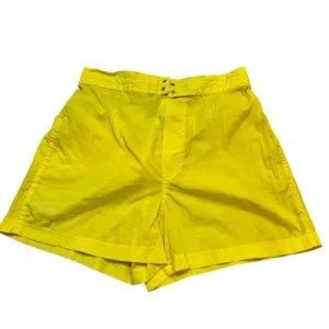 Vintage 1980’s Ladies Jacques Moret Ultra Yellow Nylon Short Size Large