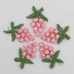 VINTAGE appliques cute pink flower cluster embroidery Patches #294