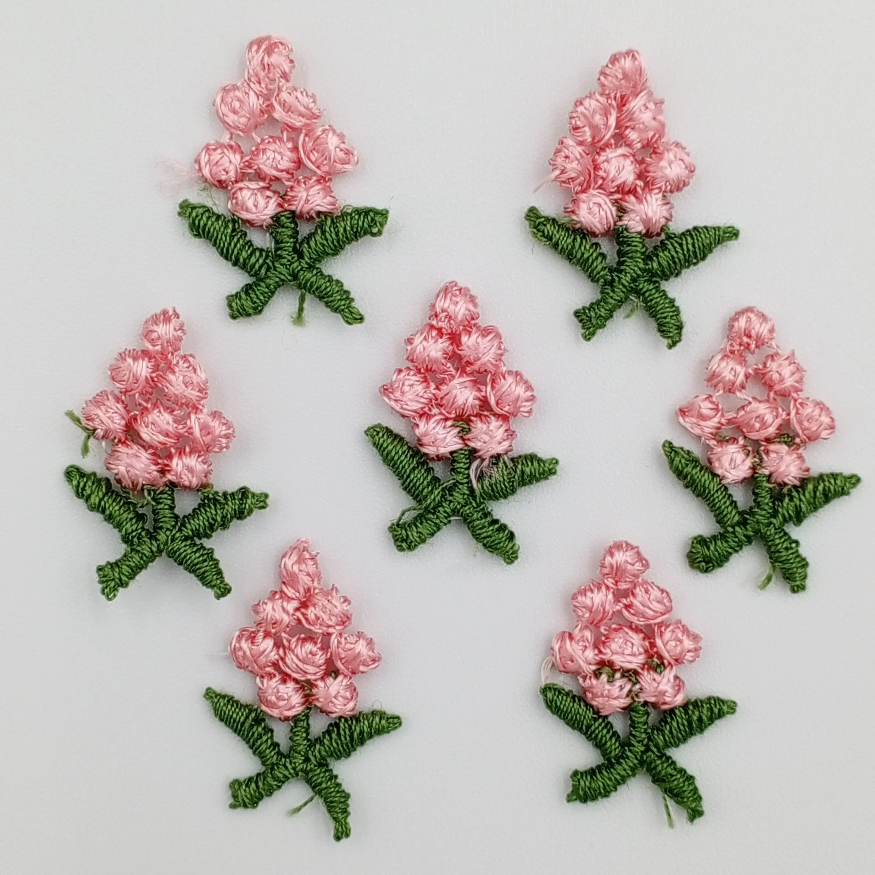 VINTAGE appliques cute pink flower cluster embroidery Patches #294